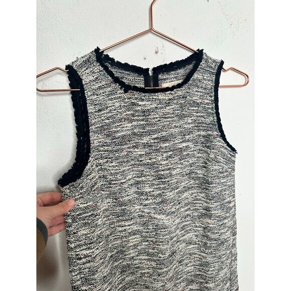 LOFT Multicolored Tweed Style Sleeveless Color Shift Crewneck Dress size XSP - Picture 5 of 9